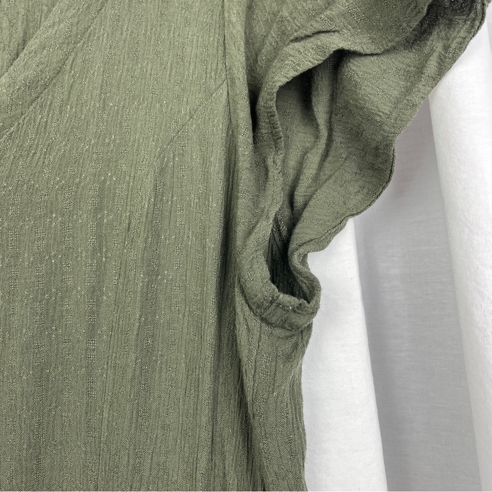 American Eagle Khaki Green Fit and Flare Dress Size Large - Picture 4 of 6